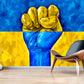 Ukraine flag sticker Peel and stick wallpaper made in Ukraine Wall decals and murals, removable wallpaper for bedroom, living room