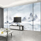 Smoky mountains wallpaper, abstract marble wallpaper peel and stick wall mural, gray mountain wall decal