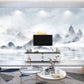 Smoky mountains wallpaper, abstract marble wallpaper peel and stick wall mural, gray mountain wall decal