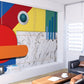Art deco abstract geometric colorful photo wallpaper peel and stick scandinavian wall mural