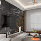 Asian grey gold wallpaper peel and stick wall mural, japanese wallpaper, chinoiserie self adhesivewallpaper, vinyl wall mural prints