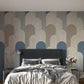 Mid century modern wallpaper peel and stick wall mural, blue wallpaper, accent wallpaper, geometric vinyl wallpaper, canvas wallpaper