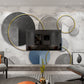 Large marble self adhesive wall mural, gold circles removable canvas wall decal, white marble geometrical photo wallpaper, vinyl wallpaper
