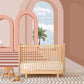 Large pink self adhesive wallpaper, self adhesive arch wall mural, accentual mid century wall decal, temporary canvas wallpaper with window