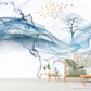Blue wave self adhesive wallpaper, large abstract peel and stick wall mural, accentuall marble photo wallpaper, removable wallcovering