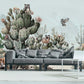 Cactus self adhesive wall mural, large tropical wallpaper, removable botanical wallpaper, accentual animals wallcovering, temporary mural